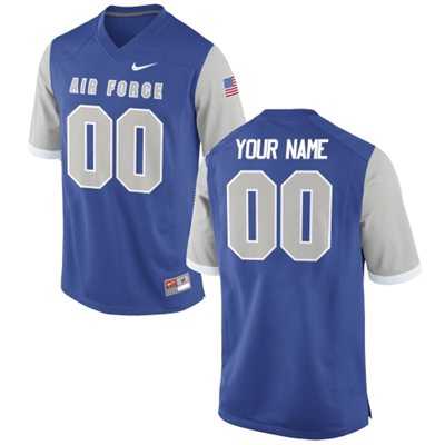 Mens Air Force Falcons Customized Replica Football Jersey - 2015 Royal Blue